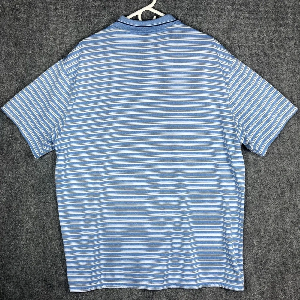 Nike Dri-FIT Polo Shirt‎ Mens XXL Blue Striped Short Sleeve Golf Performance